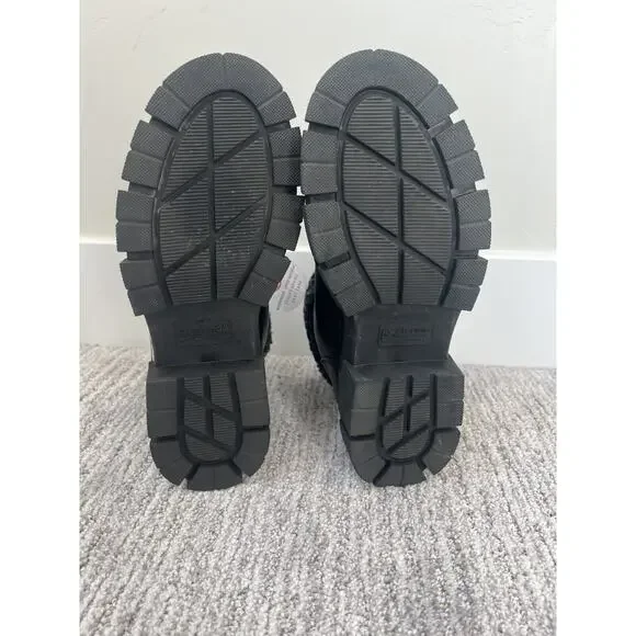 Blondo Plaka Waterproof Boot Size 6 Black Leather Lug Sole Fleece, NWOT - Picture 6 of 7